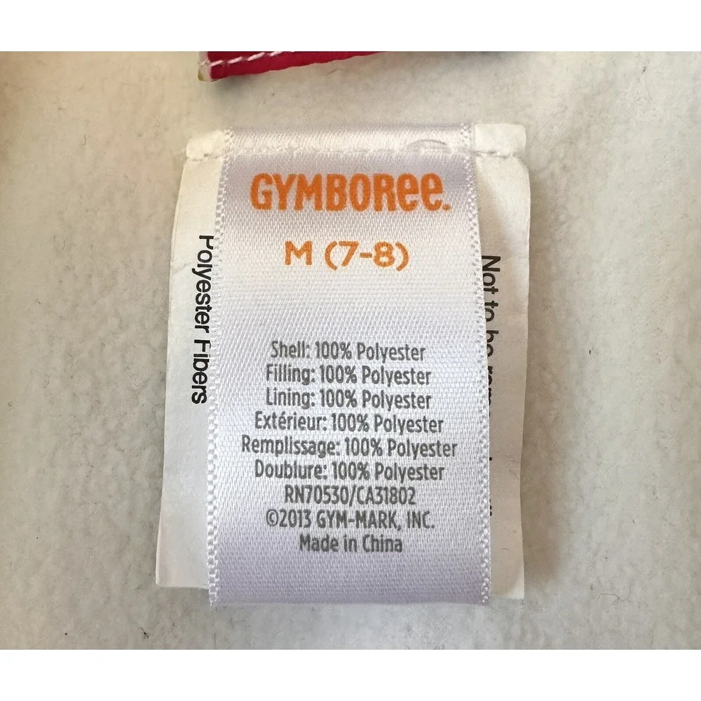 Gymboree Puffer Vest Polka Dot Hooded Fleece Girl M 7-8 Multicolor Excellent